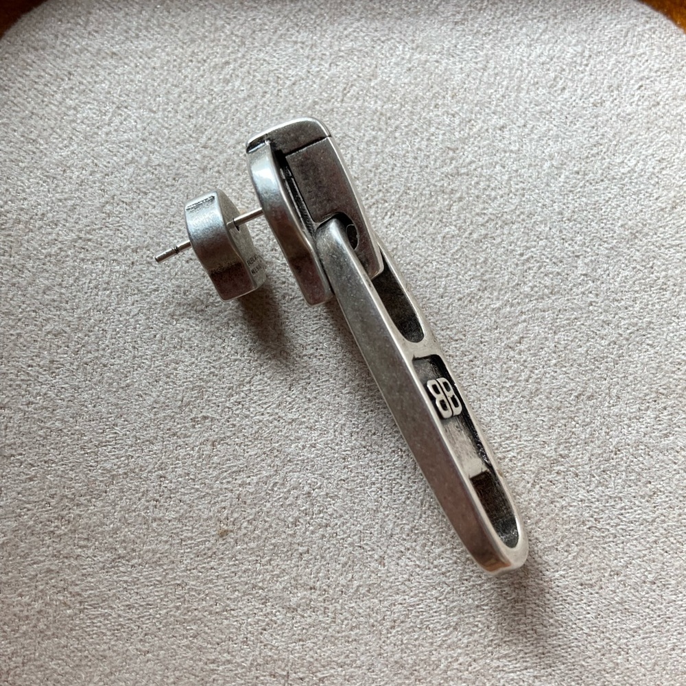 Balenciaga Silver Men's Earring - Picture 6 of 11